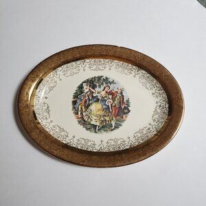 Vintage Sabin Crest O Gold 22K Warranted Platter
